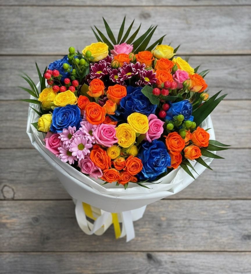 Букет цветов из: Розы и Хризантемы в Купянке