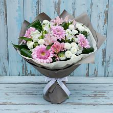 Букет цветов из:  Герберы, Альстромерии и Хризантемы в Купянке