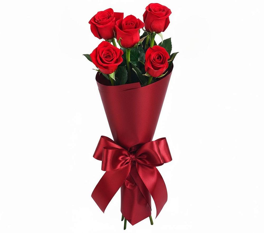 Букет 5 Красных роз Эдлесс Лав в Купянке