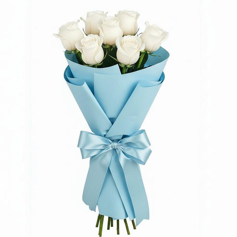 Букет 7 белых роз Проуд в Купянке