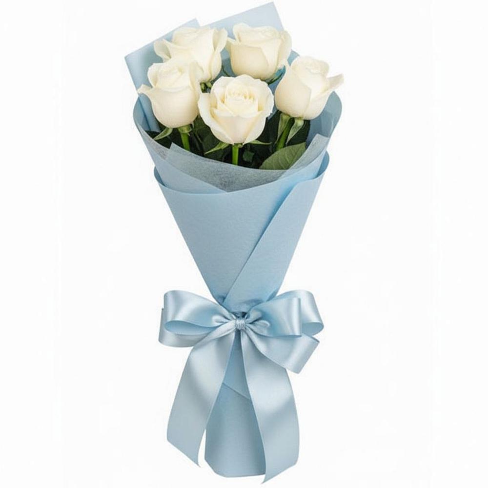 Букет 5 Белых роз Проуд в Купянке
