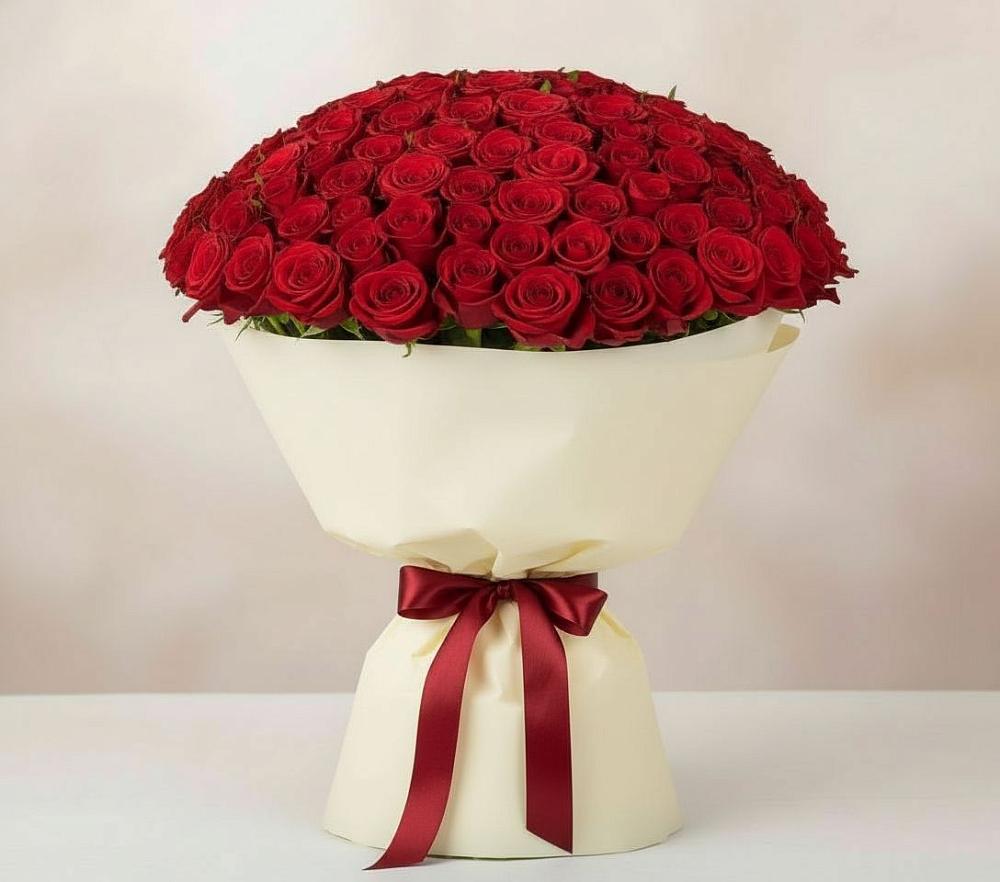 Букет 101 Красная роза Милано в Купянке
