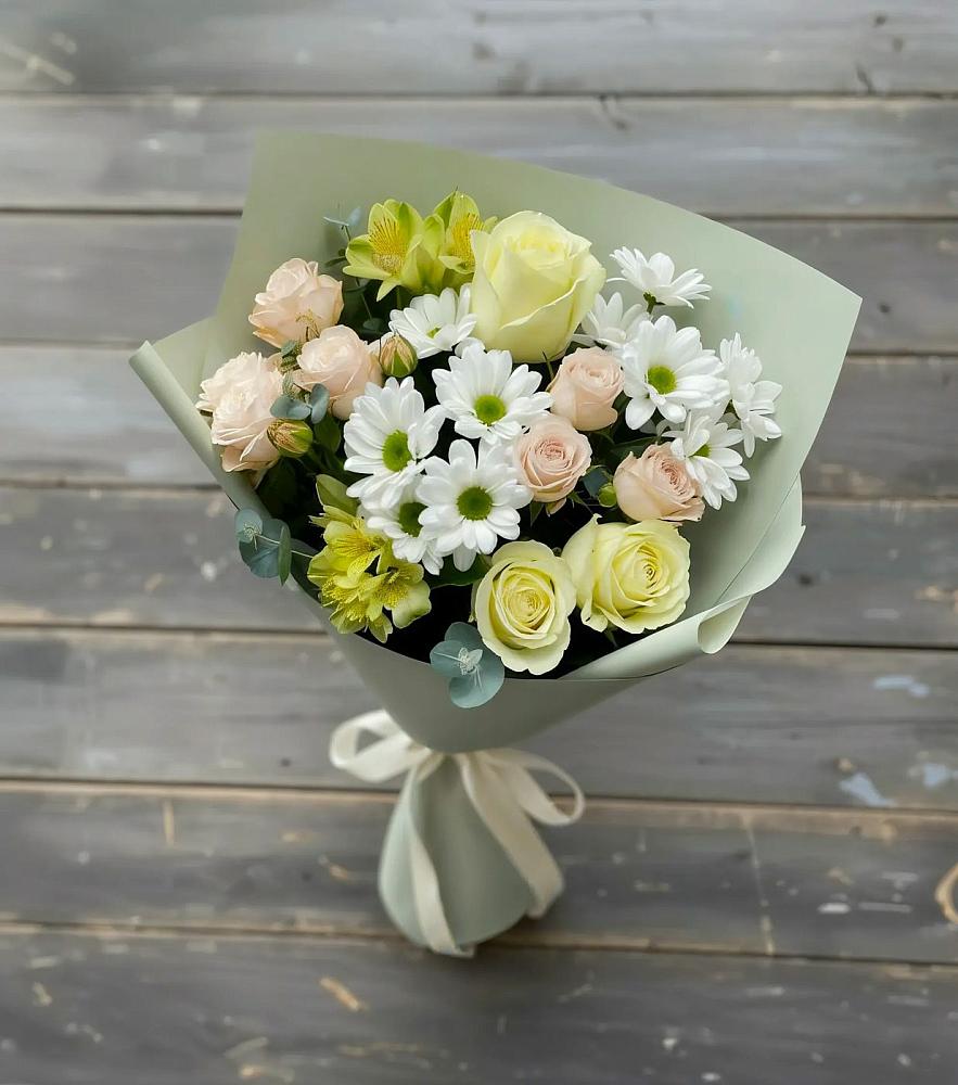 Букет цветов из: Альстромерии, Розы и Хризантемы в Купянке