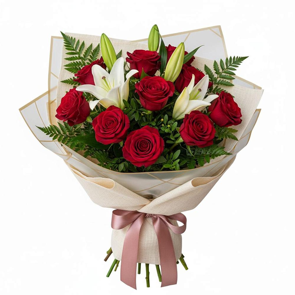 Букет цветов из: Лилии и Розы в Купянке