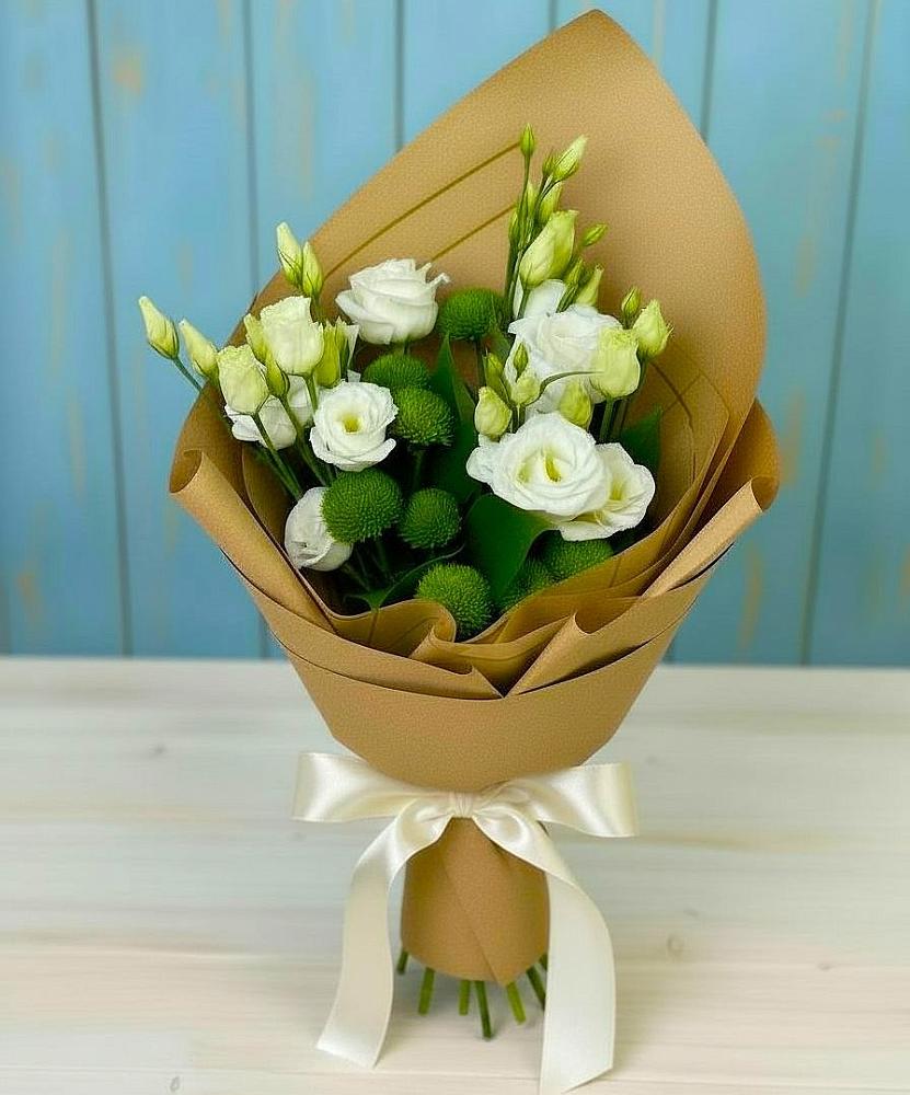 Букет цветов из: Хризантемы и Лизиантусы в Купянке