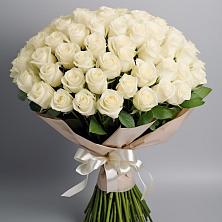 Букет 101 беля роза Белоснежка в Купянке