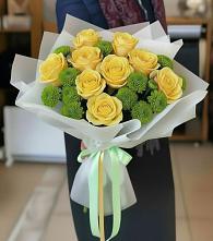 Букет цветов из:  Хризантемы и Розы в Купянке
