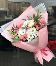 Букет цветов из:  Розы, Лизиантусы и Хризантемы в Купянке