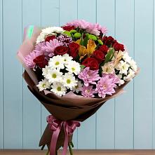 Букет цветов из:  Розы, Хризантемы и Альстромерии в Купянке