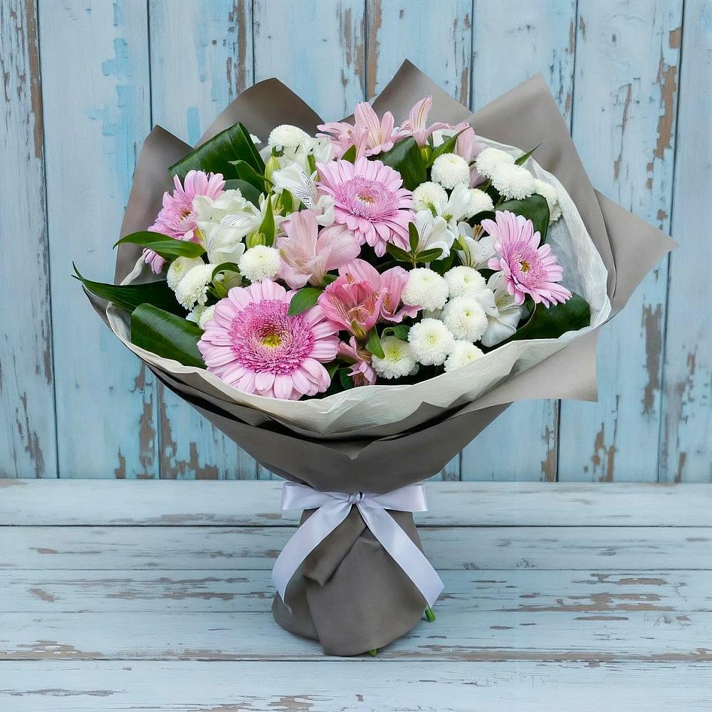 Букет цветов из: Герберы, Альстромерии и Хризантемы в Купянке