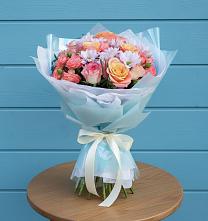 Букет цветов из:  Хризантемы и Розы в Купянке