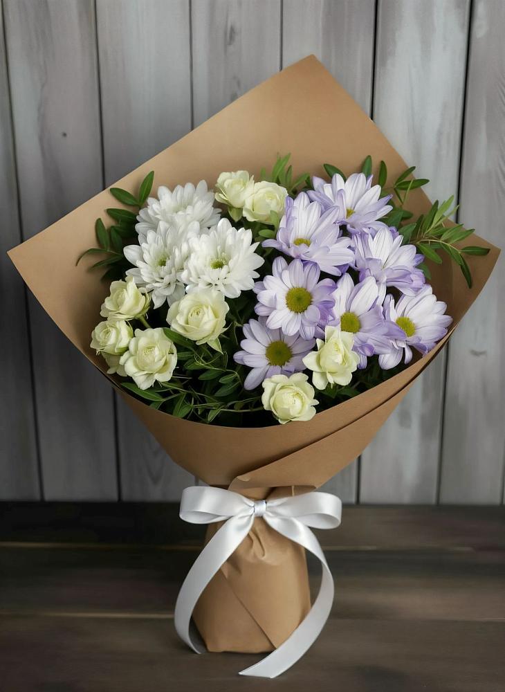 Букет цветов из: Хризантемы и Розы в Купянке
